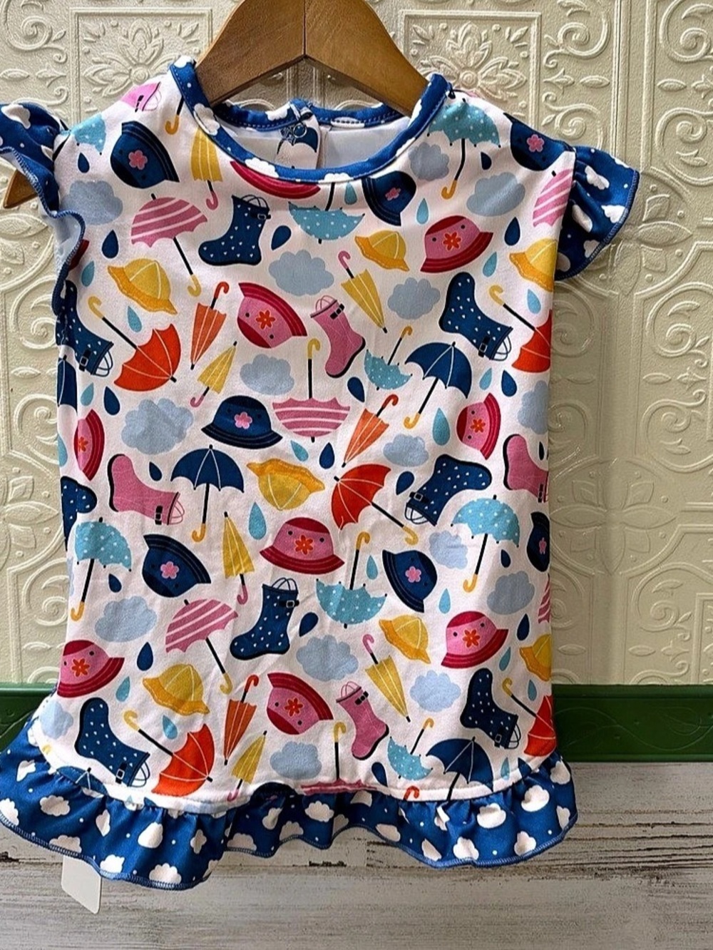 Griffy & Drake Paws for Puddles Ruffle Dress Medium